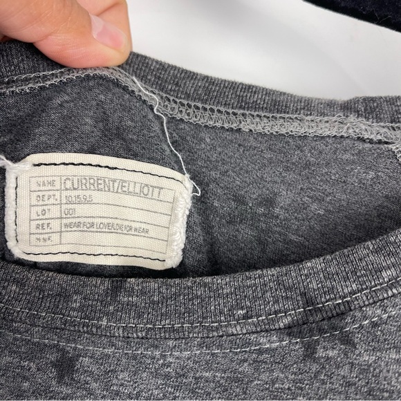 Current/Elliott Long Sleeve Star Printed Shirt Grey/Black Women's Size 1 Small - Picture 7 of 8